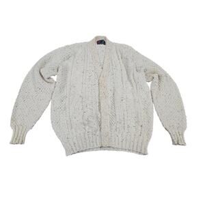 Isle of Cotton Mens L Shawl Cardigan Sweater Made in USA 100% Cotton